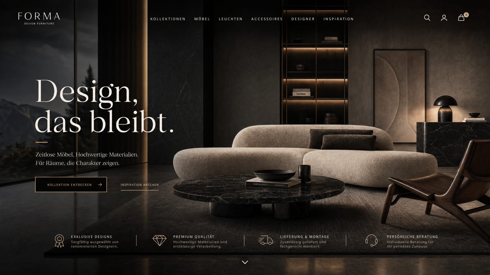 Vorher: veraltete Website